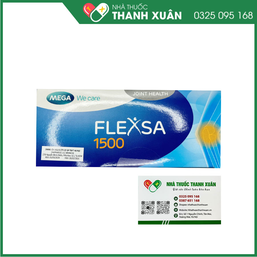Flexsa 1500mg giảm triệu chứng của viêm khớp gối nhẹ và trung bình